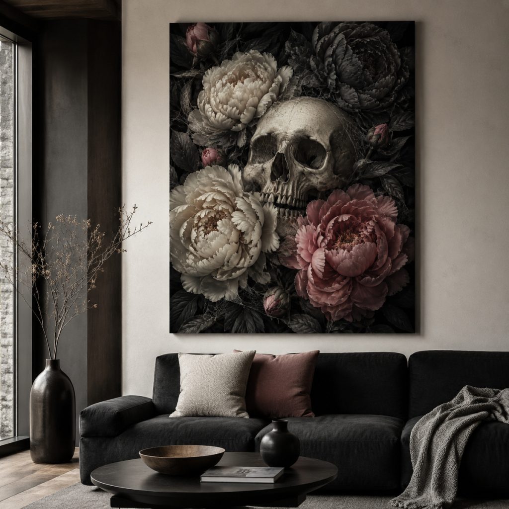 Skull and Peonies | Modern Paradox